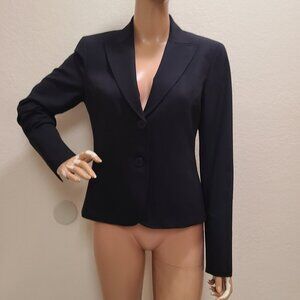 LAFAYETTE 148 NEW YORK CLASSIC FITTED CROPPED STRETCH WOOL BLAZER JACKET  sz 2